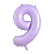 Matte Lilac Number 9 Foil Supershape Balloon (34in-86cm)