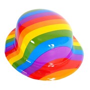 Rainbow Plastic Derby Hat