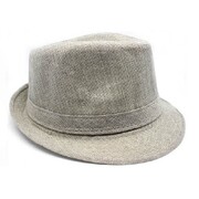 Grey Woven Trilby Hat | Lightweight Fedora Style Hat One Size 58cm