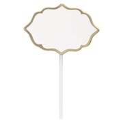 Customisable Card Food Picks with Gold Trim Pk 20