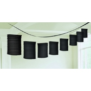 Black Paper Lantern Garland Decoration 3.65m