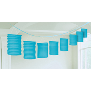 Caribbean Blue Paper Lantern Garland Decoration 3.65m