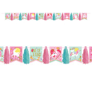 Magical Unicorn Glitter Tassel Garland Decoration Pk 1