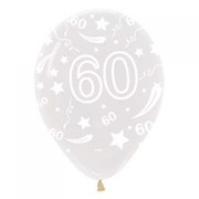 60 Clear AOP Latex Balloons Pk 10
