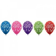 90 Multi AOP Crystal Latex Balloons Pk 50