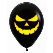 Pumpkin Grin Black Balloons Pk 10