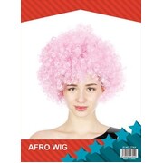 Light Pink Curly Afro Wig Clown Costume Accessory