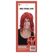 Red Metallic Tinsel Wig