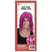 Pink Metallic Tinsel Wig