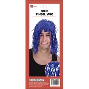 Royal Blue Metallic Tinsel Wig