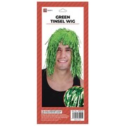 Green Metallic Tinsel Wig