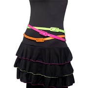 80's Neon Belts - Pink, Green, Orange (1 Set of 3) - BELTS ONLY