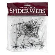 Halloween Stretchable Spider Web with Spiders Giant Cobweb Decoration