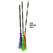 Assorted Colour Plastic Halloween Witches Broomstick (Pk 1)