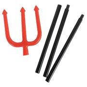 Devil Pitchfork Trident 115cm | Red Black Halloween Costume Prop 4 Piece