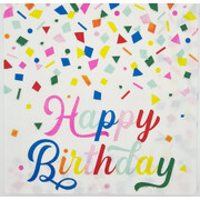 Colourful Confetti Happy Birthday 2 Ply Lunch Napkins (Pk 16)