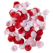 Red White & Pink Fabric Rose Petals Approx. 150 Pack | Reusable Wedding Petal Scatters