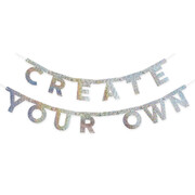 Silver Foil Glitter Customisable Banner