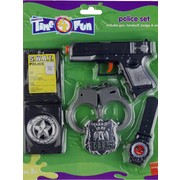 Police Set - Gun, Handcuffs, ID Wallet, Badge & Watch Pk 1