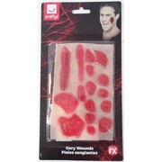 Assorted Halloween Gory Wounds Scar Transfers (1 Pack of 16 Wounds)