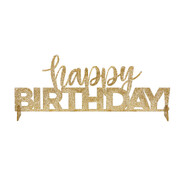 Clear with Gold Glitter Happy Birthday Centrepiece