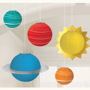 Blast Off Planets Round Lanterns (Pk 5)