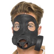 Halloween Black Latex Gas Mask Pk 1 