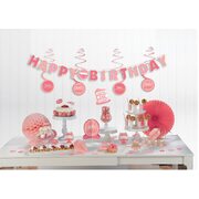 Pink Birthday Room Decorating Kit (17 Pieces)