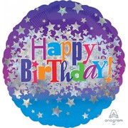 Happy Birthday Bright Stars 18in. Foil Balloon Pk 1