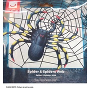 Black Stretchable Thick Spider Web with Spider Pk 1