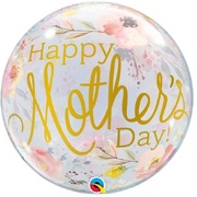 Watercolour Floral Mother's Day Bubble Balloon (22in/56cm)