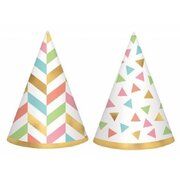 Mini Confetti Fun Party Cone Hats Pk 12