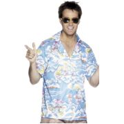 Adult Blue Hawaiian Shirt Costume (Medium, Size 38-40)