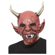 Halloween Adult Devil Demon Latex Mask with Horns Pk 1