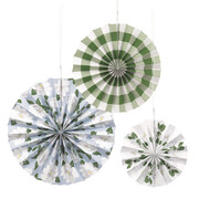 Garden Party Floral Decorative Paper Fans (Pk 3)