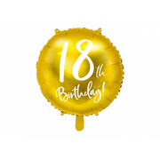 Gold Cursive 18th Birthday 45cm Foil Balloon