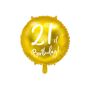 Gold Cursive 21st Birthday 45cm Foil Balloon
