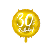 Gold Cursive 30th Birthday 45cm Foil Balloon