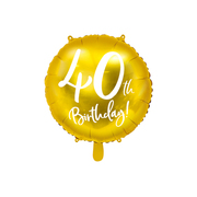 Gold Cursive 40th Birthday 45cm Foil Balloon