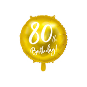 Gold Cursive 80th Birthday 45cm Foil Balloon