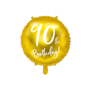 Gold Cursive 90th Birthday 45cm Foil Balloon