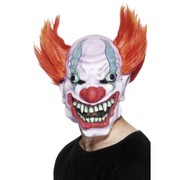 Halloween Clown Full Face Mask with Orange Hair Pk 1
