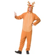 Adult Christmas Reindeer One Piece Suit Costume (Large, 42-44)