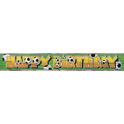 Soccer Party Banner - Foil 3.6m Soccer Ball Pk1 