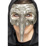 Venetian Silver Capitano Eye Mask Pk 1