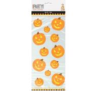 Halloween Pumpkin Glow Cello Gift Bags with Ties Pk 20