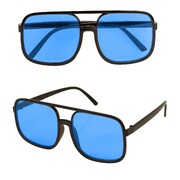 90's Hip Hop Glasses with Blue Lenses | Retro Rapper Costume Glasses