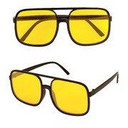 90's Hip Hop Glasses with Yellow Lenses | Retro Rapper Costume Glasses