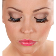 Black Fake False Eyelashes with Holographic Dots 1 Pair - Adhesive Included