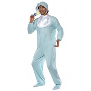 Adult Blue Baby Romper One Piece Jumpsuit Costume (One Size)